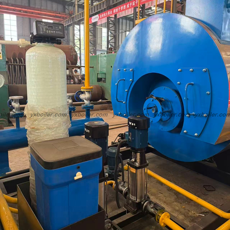 WNS oil gas fired steam boiler real installation site photo