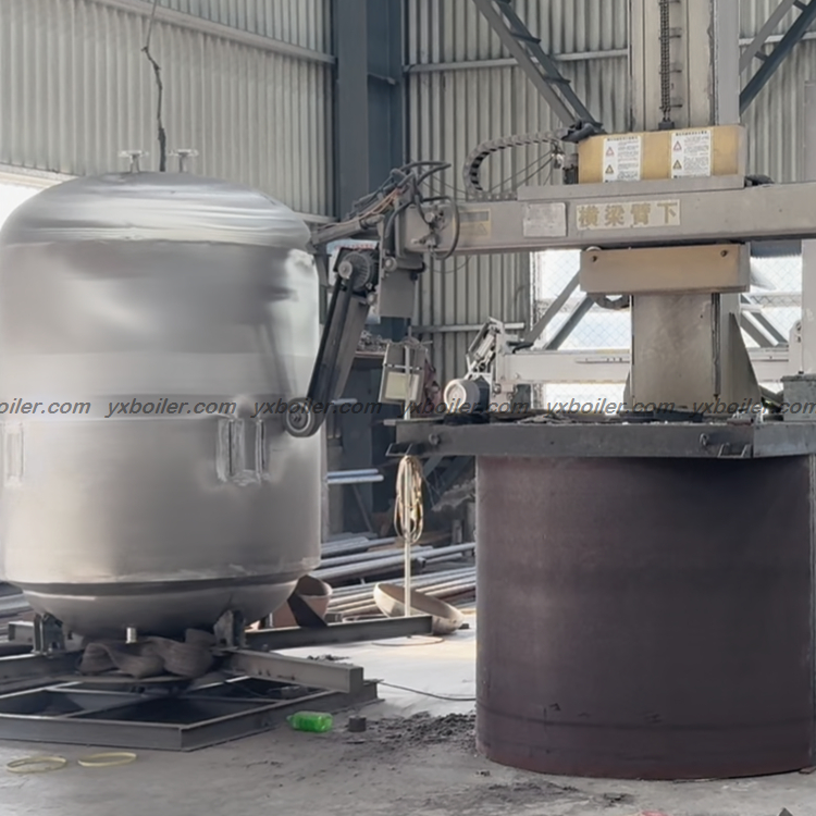 WNS oil gas fired steam boiler real installation site photo