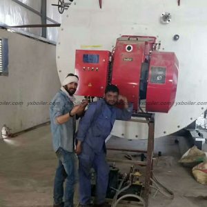WNS oil gas fired steam boiler real installation site photo