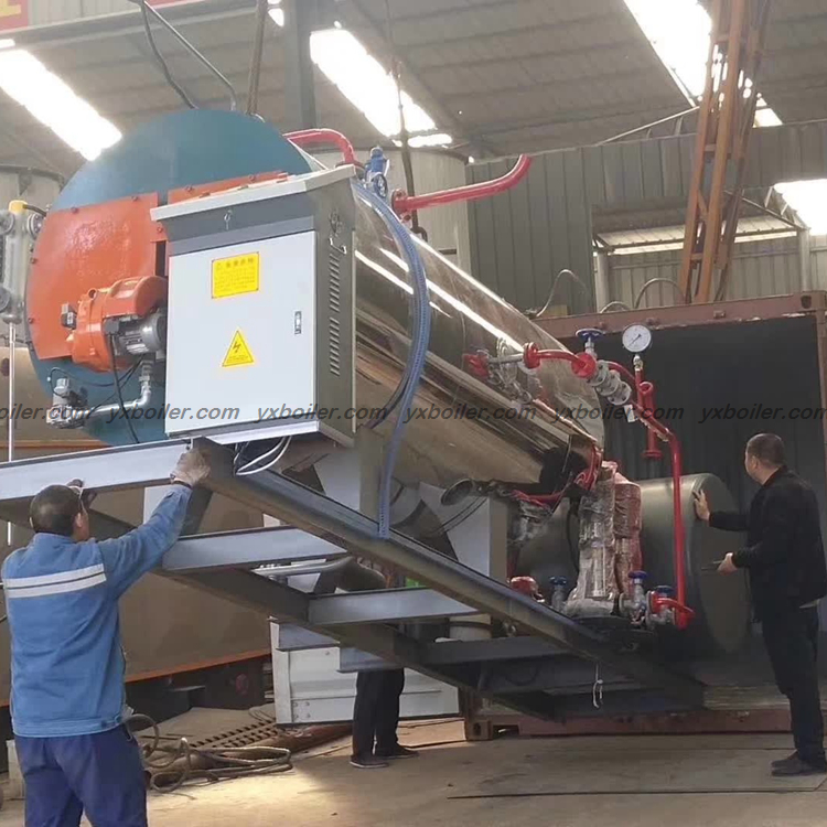 WNS oil gas fired steam boiler real installation site photo