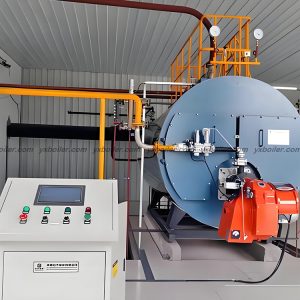 WNS oil gas fired steam boiler real installation site photo