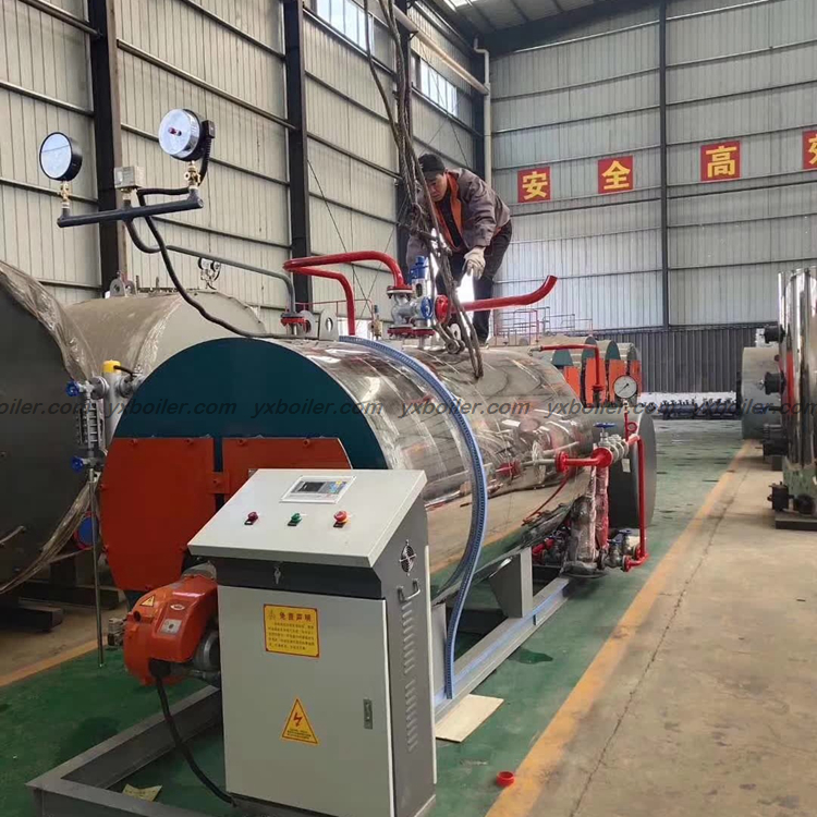 WNS oil gas fired steam boiler real installation site photo