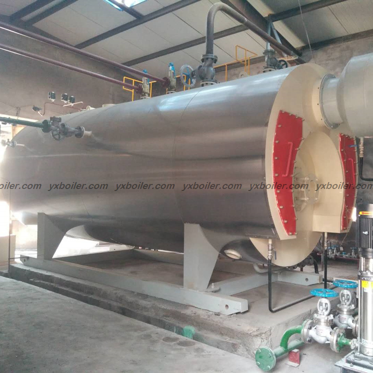 WNS oil gas fired steam boiler real installation site photo
